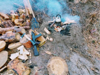 A typical campsite for Bat during Ukraine's war with Russia