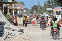 Haiti street rubble