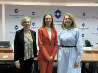 From left: GROW Project Chief of Party Ewa Sierzynska, Elissa McCarter LaBorde and Olga Bilay